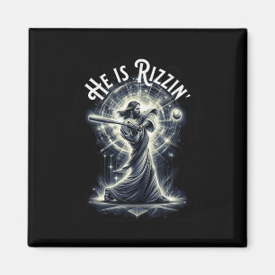 Aimant Il Est Rizzin Jésus Jouer Baseball Fun Sports Riz