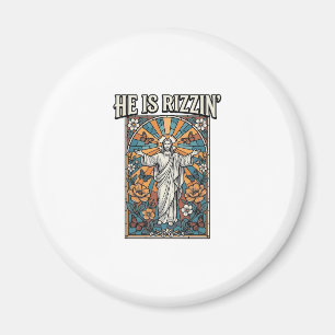 Aimant Il est Rizzin Vintage Pâques Vitrail T-Shirt De