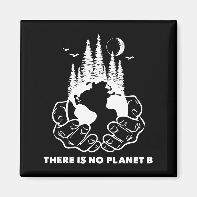 Aimant Il n'y a pas de planète B Sauvegarder l'environnem (Devant)