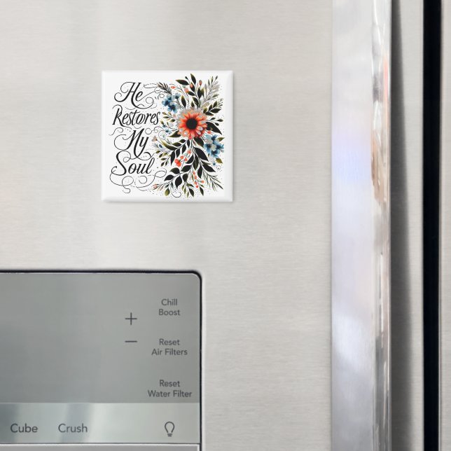 Aimant Il restaure mon âme floral (In situ (réfrigérateur))
