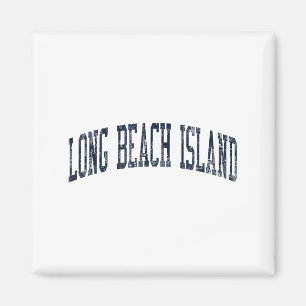 Aimant Île de Long Beach Nj Jn2 Vintage Athlétique Bleu D