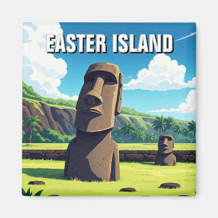 Aimant Île de Pâques Chili Moai Voyage