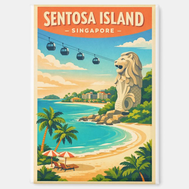 Aimant Île de Sentosa, voyage à Singapour (Recto)