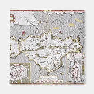 Aimant Île de Wight, gravée par Jodocus Hondius