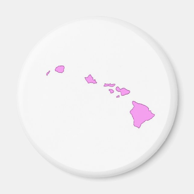 Aimant île hawaïenne rose (Devant)