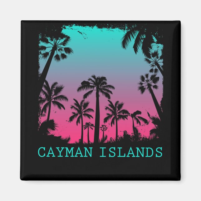 Aimant Iles Cayman Vintage Retro (Devant)