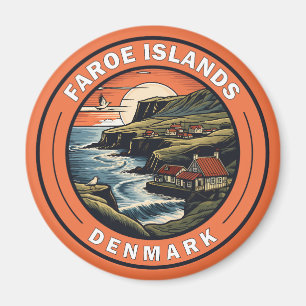 Aimant Îles Féroé Danemark Insigne d'art de voyage
