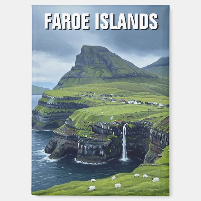 Aimant Îles Féroé Danemark Voyage (Recto)