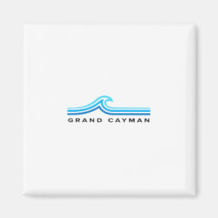 Aimant Îles Grand Cayman Vagues Vintage Hommes Femmes Gar