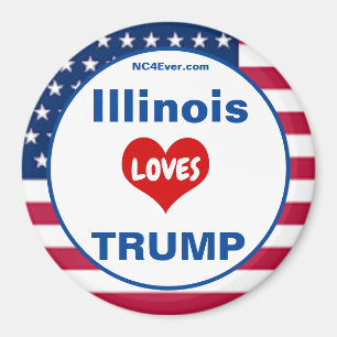 Aimant Illinois ADORE TRUMP Réfrigérateur patriotique