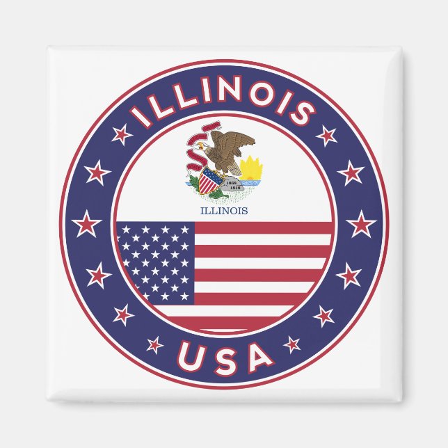 Aimant Illinois, États-Unis, T-shirt Illinois (Devant)