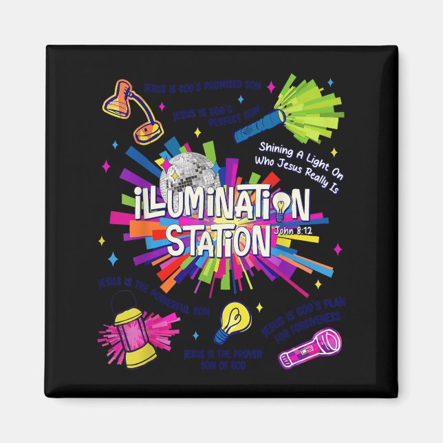 Aimant Illumination Station VBS 2026 École biblique (Devant)