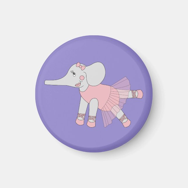 Aimant illusima Ballerina Elephant clair violet (Devant)