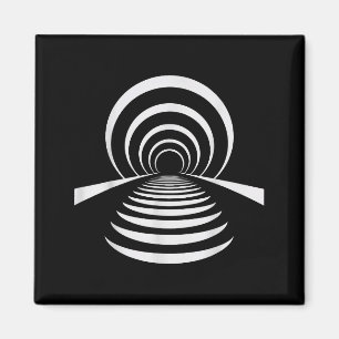 Aimant Illusion de l'au-delà chrétien Tunnel Rétro Abstra