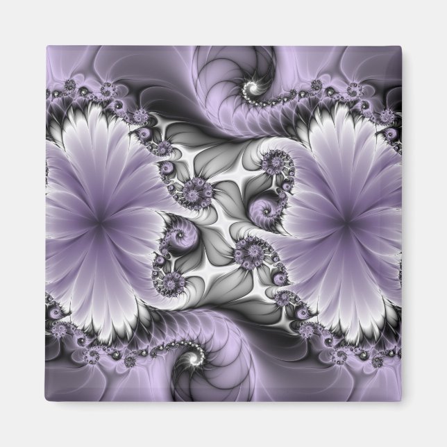 Aimant Illusion de lilas Art floral abstrait fractal Fant (Devant)