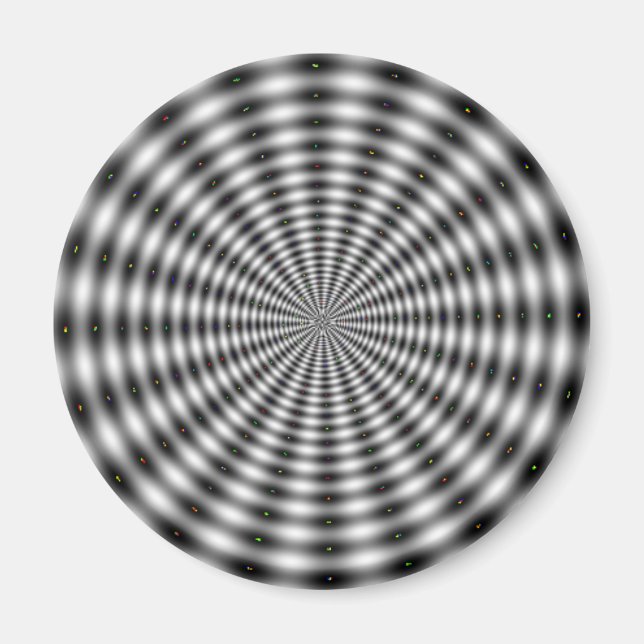 Aimant Illusion optique noire et blanche (Devant)