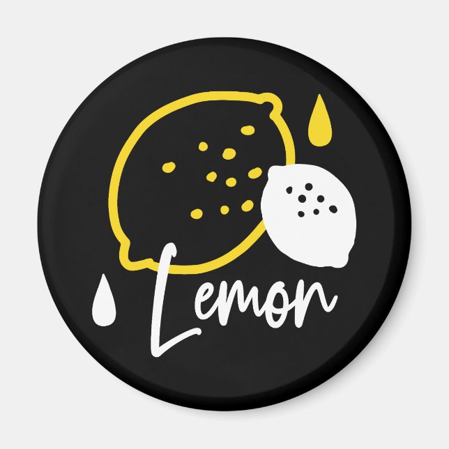 Aimant Illustration Abstraite au citron - Art des agrumes (Devant)