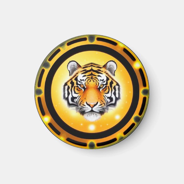 Aimant Illustration abstraite et audacieuse de tigre (Devant)