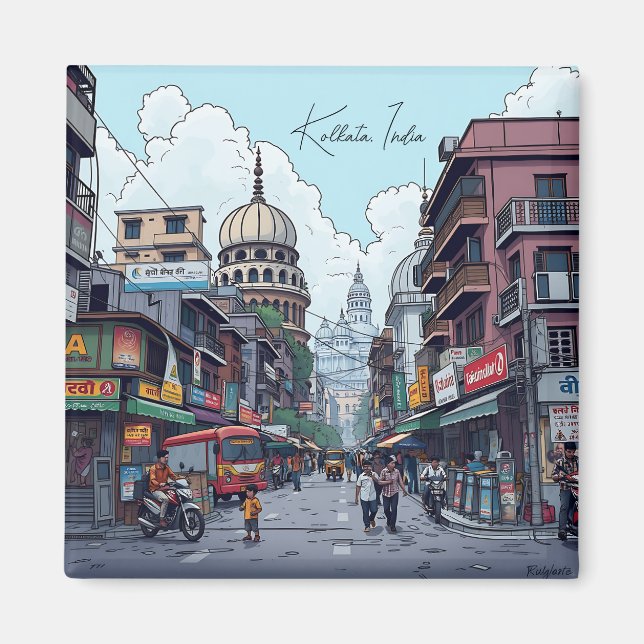 Aimant Illustration Ai de Calcutta, Inde (Devant)