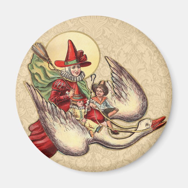 Aimant Illustration Antique de l'Enfant de la Mère l'Oye (Devant)