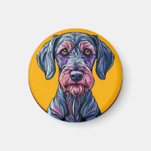 Aimant Illustration artistique colorée d'un chien sur Vi