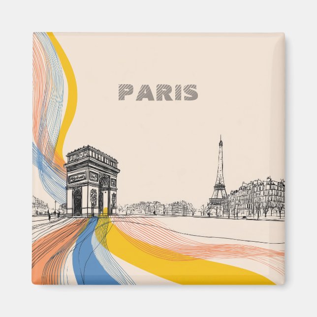Aimant illustration artistique de monuments emblématiques (Devant)