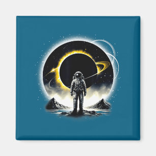 Aimant Illustration Astronaute Éclipse Spatiale Planète S