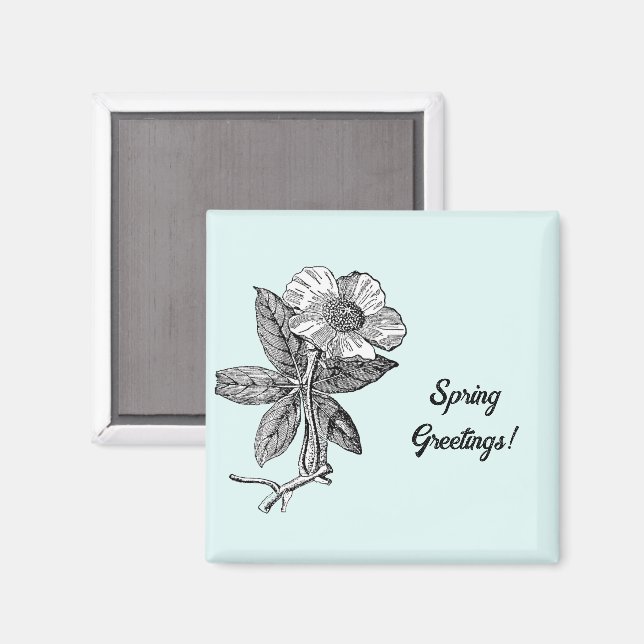 Aimant Illustration botanique d'une fleur printanière élé (Recto/Verso)