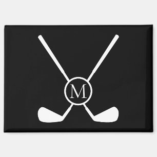 Aimant Illustration Clubs de Golf Sportifs Monogramme Bla