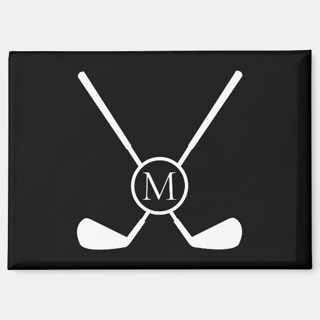 Aimant Illustration Clubs de Golf Sportifs Monogramme Bla (Recto)