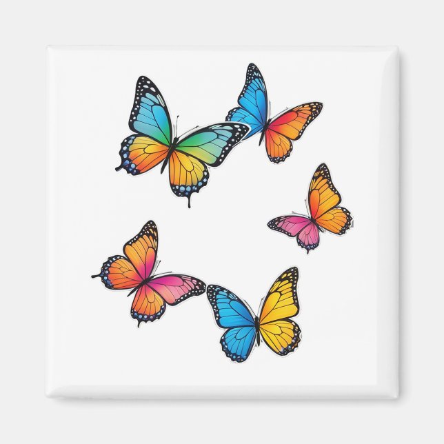 Aimant Illustration colorée de papillon (Devant)
