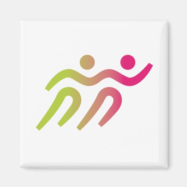 Aimant Illustration cool des coureurs (Devant)