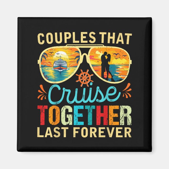 Aimant Illustration Croisière des couples ensemble restez (Devant)