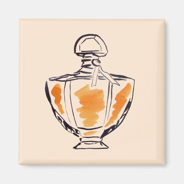 Aimant Illustration d'aquarelle de mode de bouteille de p (Devant)