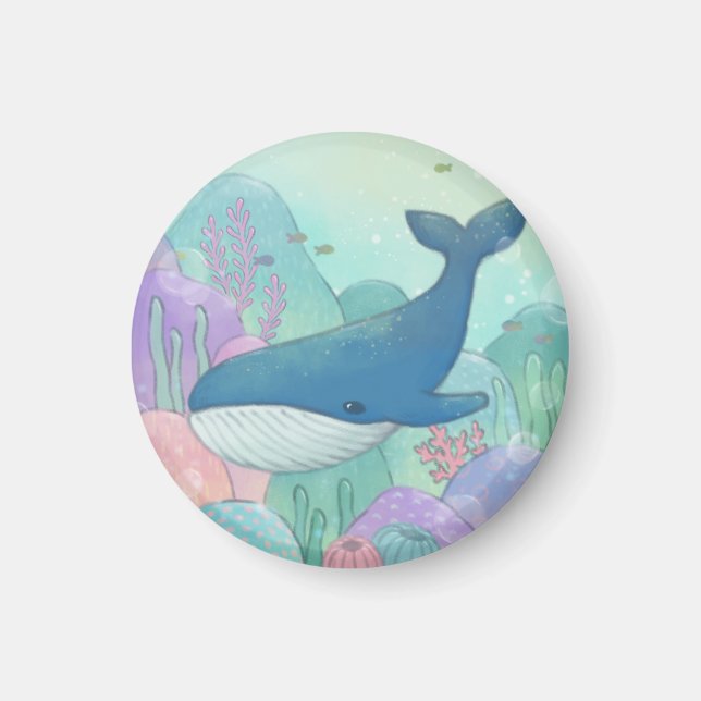 Aimant Illustration de baleine (Devant)