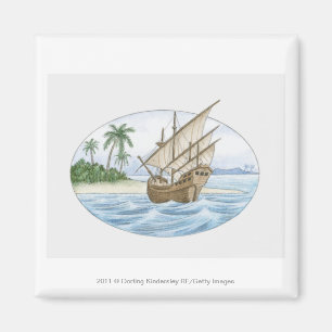 Aimant Illustration de bateau du 16ème siècle près d'