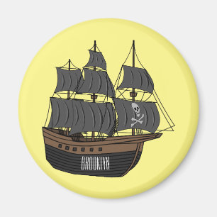 Aimant Illustration de bateau pirate