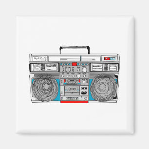 Aimant Illustration de boombox des années 80