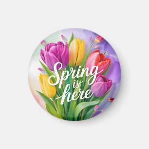 Aimant Illustration de bouquet de tulipes "Le printemps e