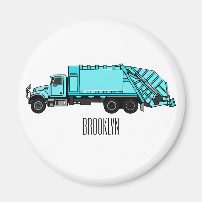 Aimant Illustration de camion à ordures (Devant)