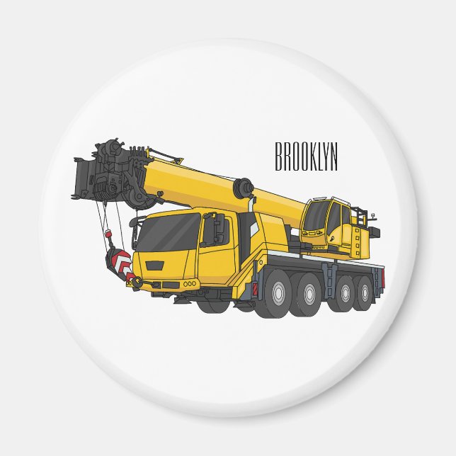 Aimant Illustration de camion de grue (Devant)