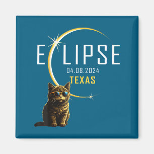 Aimant Illustration de chat de l'éclipse solaire totale d