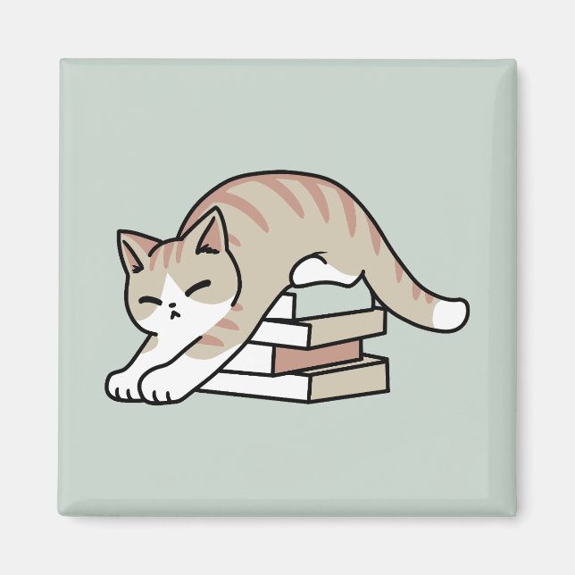 Aimant Illustration de chat Lover - Curled Up & Cosy (Devant)