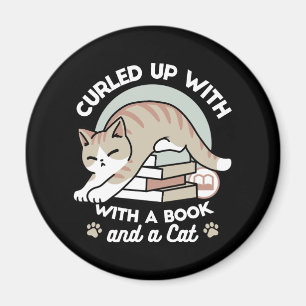 Aimant Illustration de chat Lover - Curled Up & Cosy