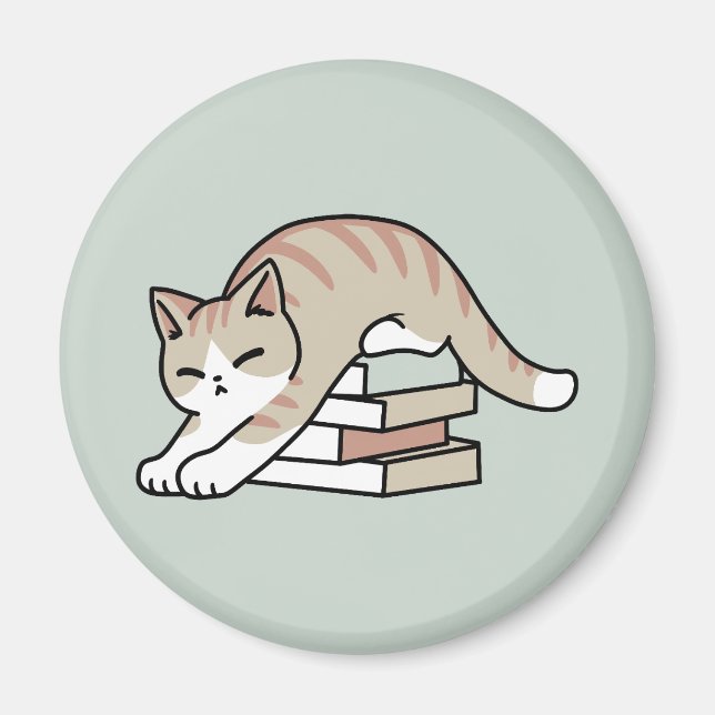 Aimant Illustration de chat Lover - Curled Up & Cosy (Devant)