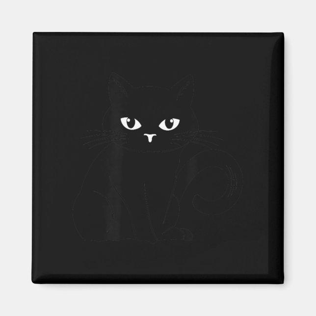 Aimant Illustration de chat noir Halloween pour enfants a (Devant)