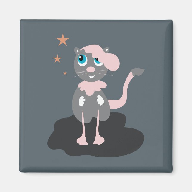 Aimant Illustration de chat pour enfants, mignon kitty de (Devant)