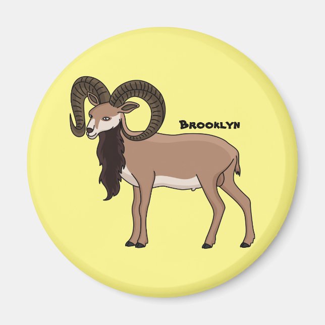 Aimant Illustration de chèvre de Mouflon (Devant)