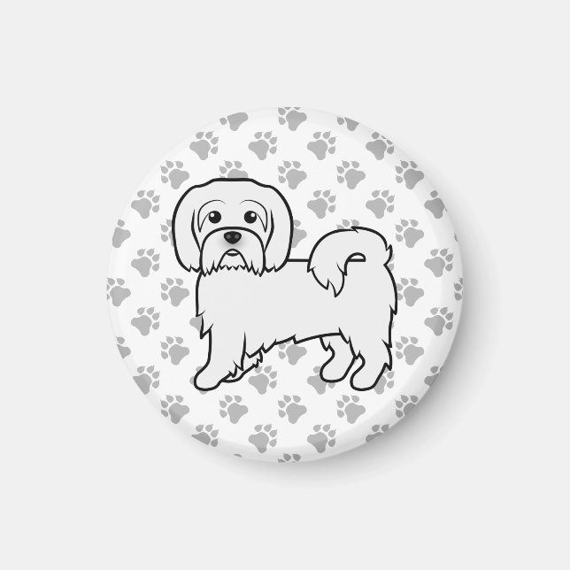 Aimant Illustration de chien de dessin animé mignon Coton (Devant)