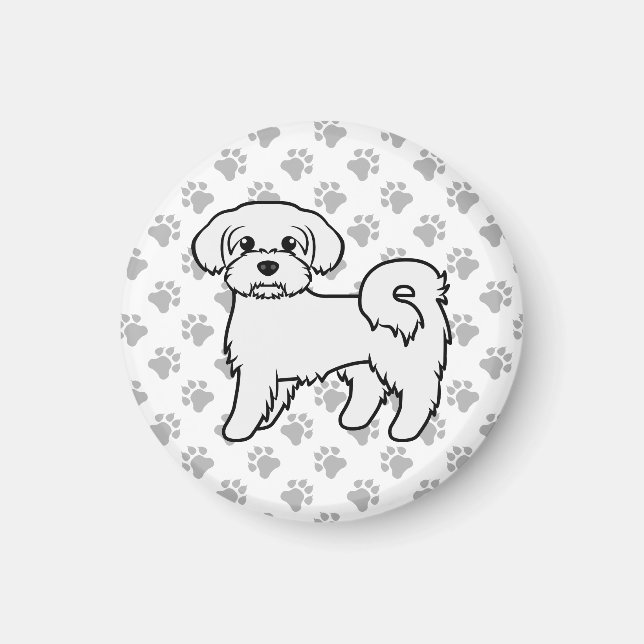 Aimant Illustration de chien de dessin animé mignon malta (Devant)